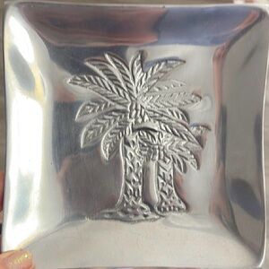 Silver Square Palm Tree Tray
